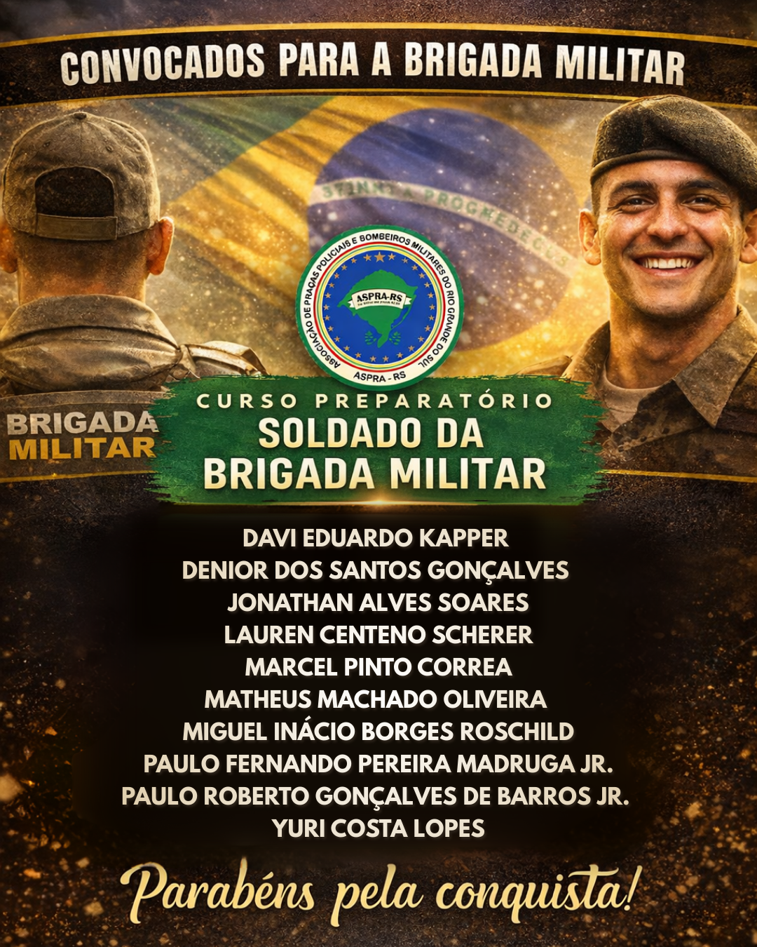 10 ALUNOS DO NOSSO PREPARATÓRIO CONVOCADOS PARA A BM